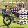 VEVOR bike trailer showcasing multi-bike compatibility for mtb, city bikes, and road bikes.