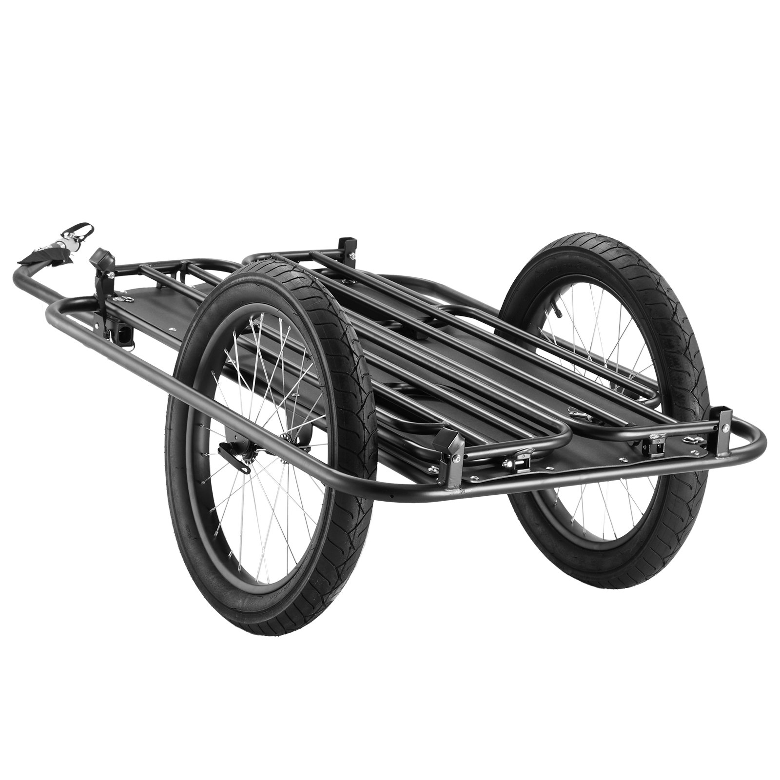 VEVOR Rimorchio da Carico Bici, Capacità Carico 125 kg Carrello per Carro da Bicicletta per Carichi Pesanti, Stoccaggio Compatto Pieghevole Sgancio Rapido, per Maggior Parte delle Ruote da Bicicletta