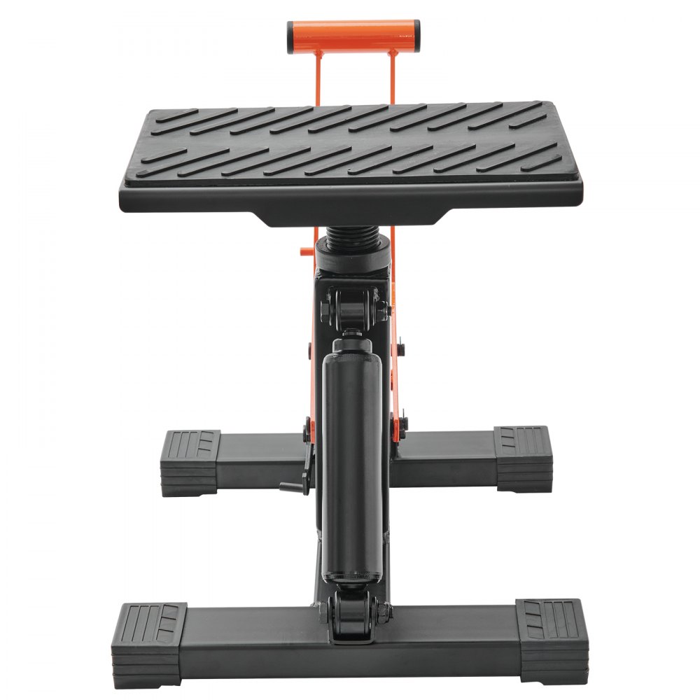 VEVOR Motorcycle Lift, Motorcycle Lifting Platform 200 kg, Assembly Stand, Mounting Jack, Lift, 255-460 mm Adjustable Height, 0-120 mm Platform, Steel, Repair and Maintenance for Motorcycles, Orange + Black