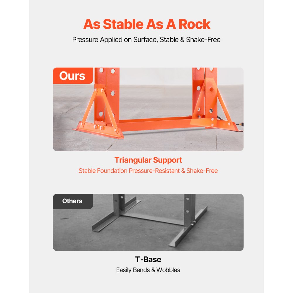 VEVOR Pressa Idraulica da Officina, Pressa Pneumatica da Officina con Telaio a H 50 T con Piastra di Pressatura Supporto Triangolare, Pressa Idraulica Stabile Regolabile per Pavimenti da Garage