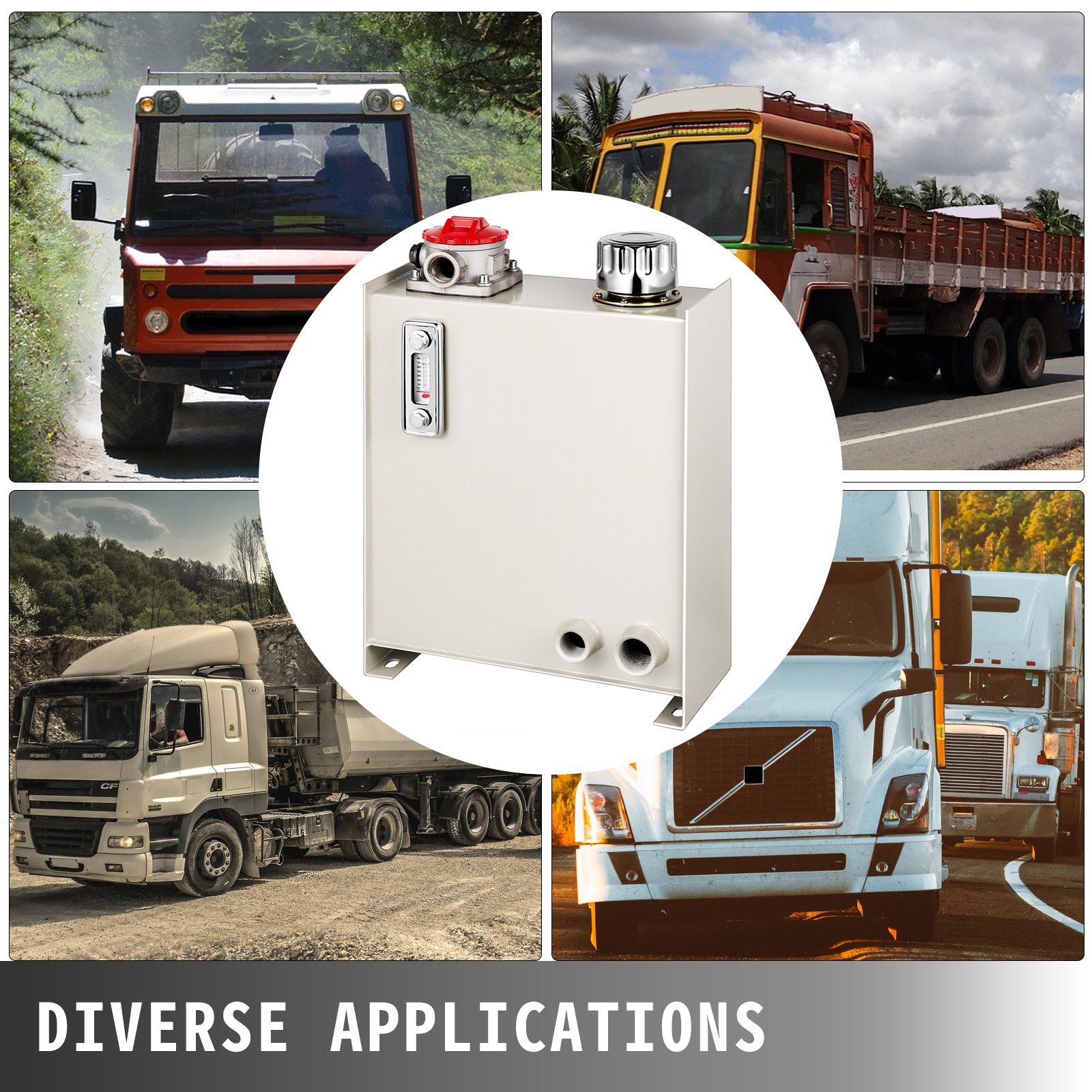 Serbatoio Dell'olio Idraulico Serbatoio Acciaio Olio 15l Bianco Con Termometro