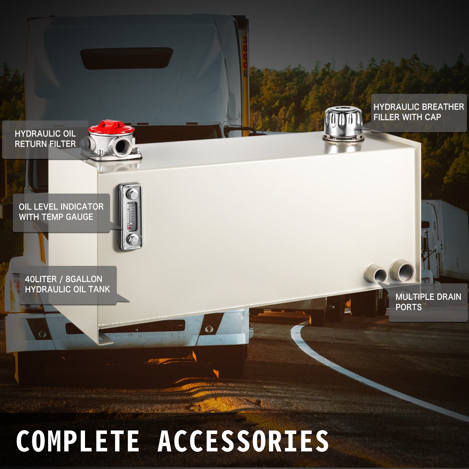 Serbatoio Dell'olio Idraulico 40l Bianco Con Termometro Anticorrosivo Durevole