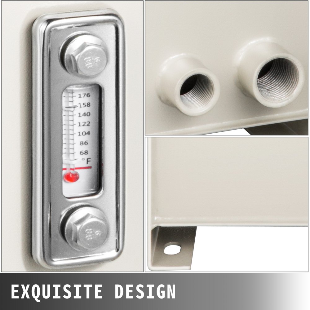 Serbatoio Dell'olio Idraulico Serbatoio Acciaio Olio 50l Bianco Con Termometro