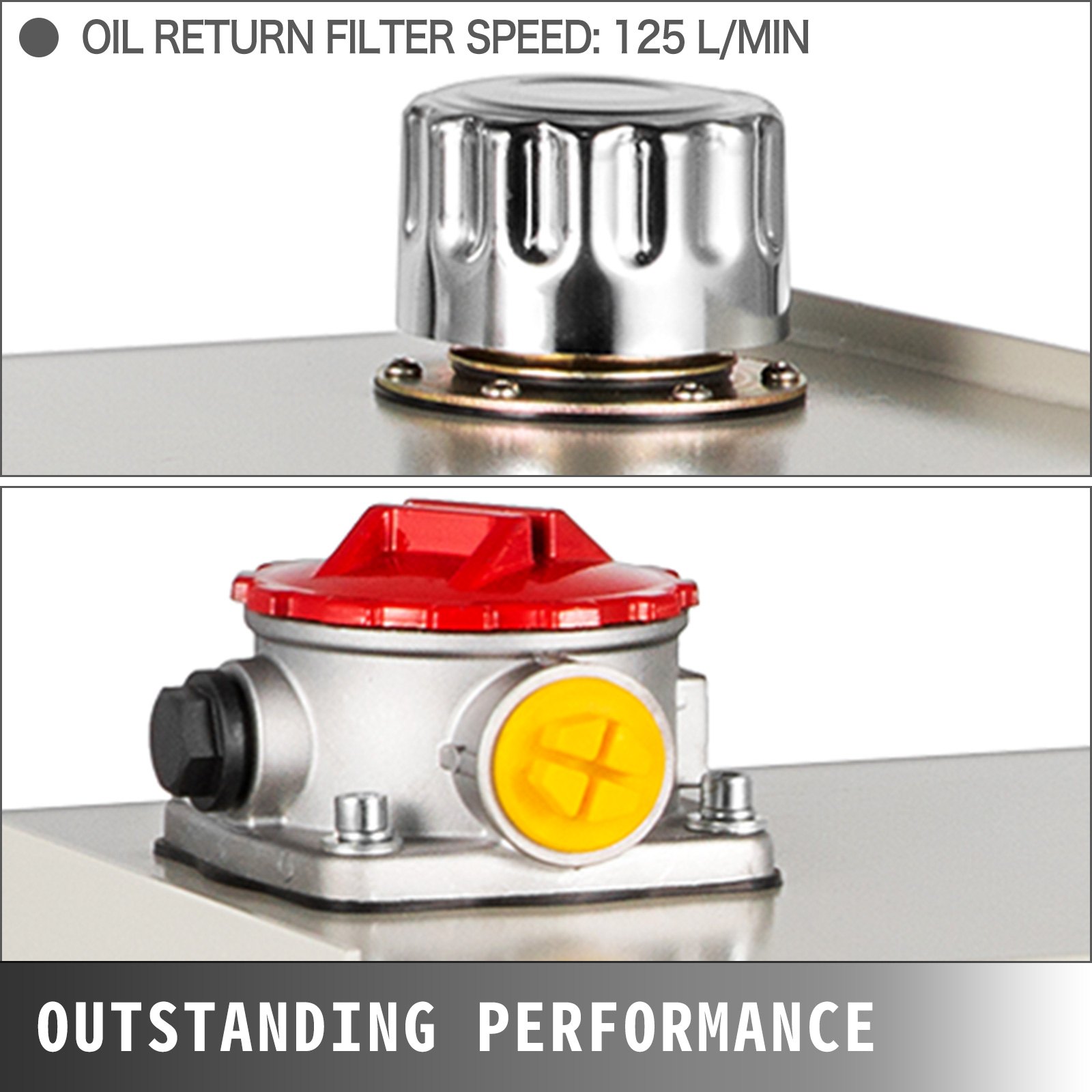 Serbatoio Dell'olio Idraulico Serbatoio Acciaio Olio 50l Bianco Con Termometro