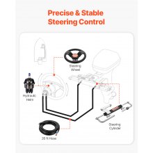 VEVOR Kit Sterzo Idraulico per Fuoribordo da 90 CV con Volante 2 Tubi Flessibili