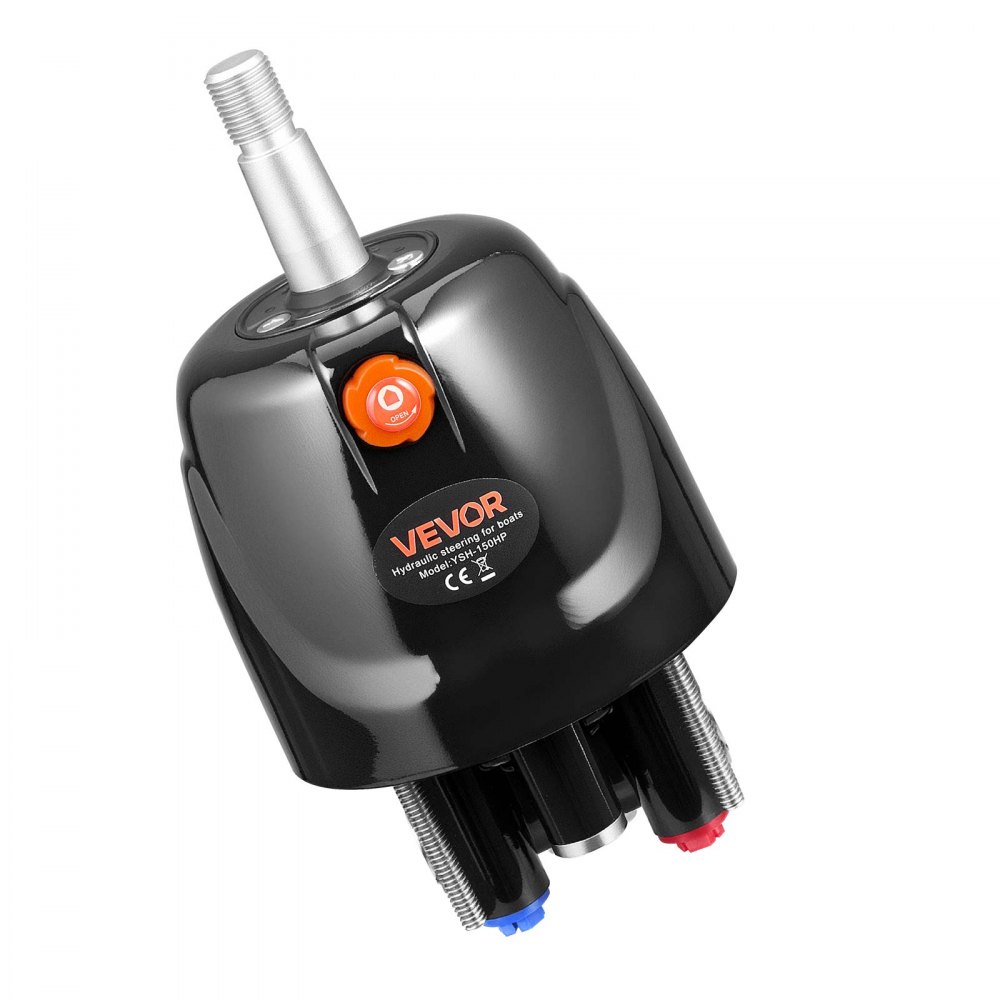 VEVOR Kit Timoneria Idraulica per Motori 150 CV, Sistema di Sterzo Idraulico per Barche Fuoribordo, Pompa del Timone da 6,9 MPa/1000 PSI, Cilindro di Bloccaggio Bidirezionale e Tubi Flessibili