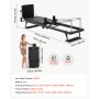 VEVOR Pilates Reformer Pieghevole Carico 181kg Lunghezza 2,3m Telaio Ferro Attrezzatura per Allenamento Fisico, Pedana Pilates da Palestra, Esercizio per Forza, Mobilità, Flessibilità, Controllo Corpo