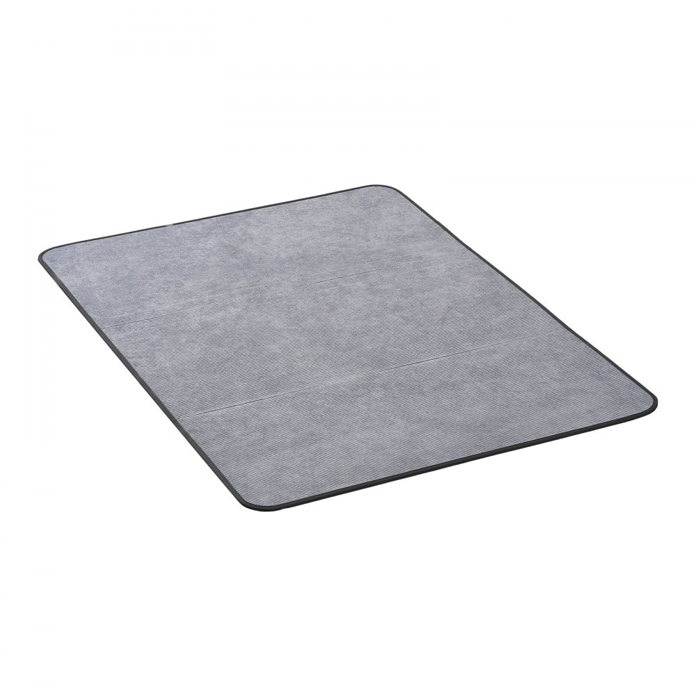 VEVOR Tappetino per Sedia 1225 x 915 mm Tappeto Sedia Ufficio per Pavimenti Duri, Protezione per Sedie a Rotelle, Superficie in Velluto a Coste, Antiscivolo e Facile Pulire, Ufficio Domestico, Grigio