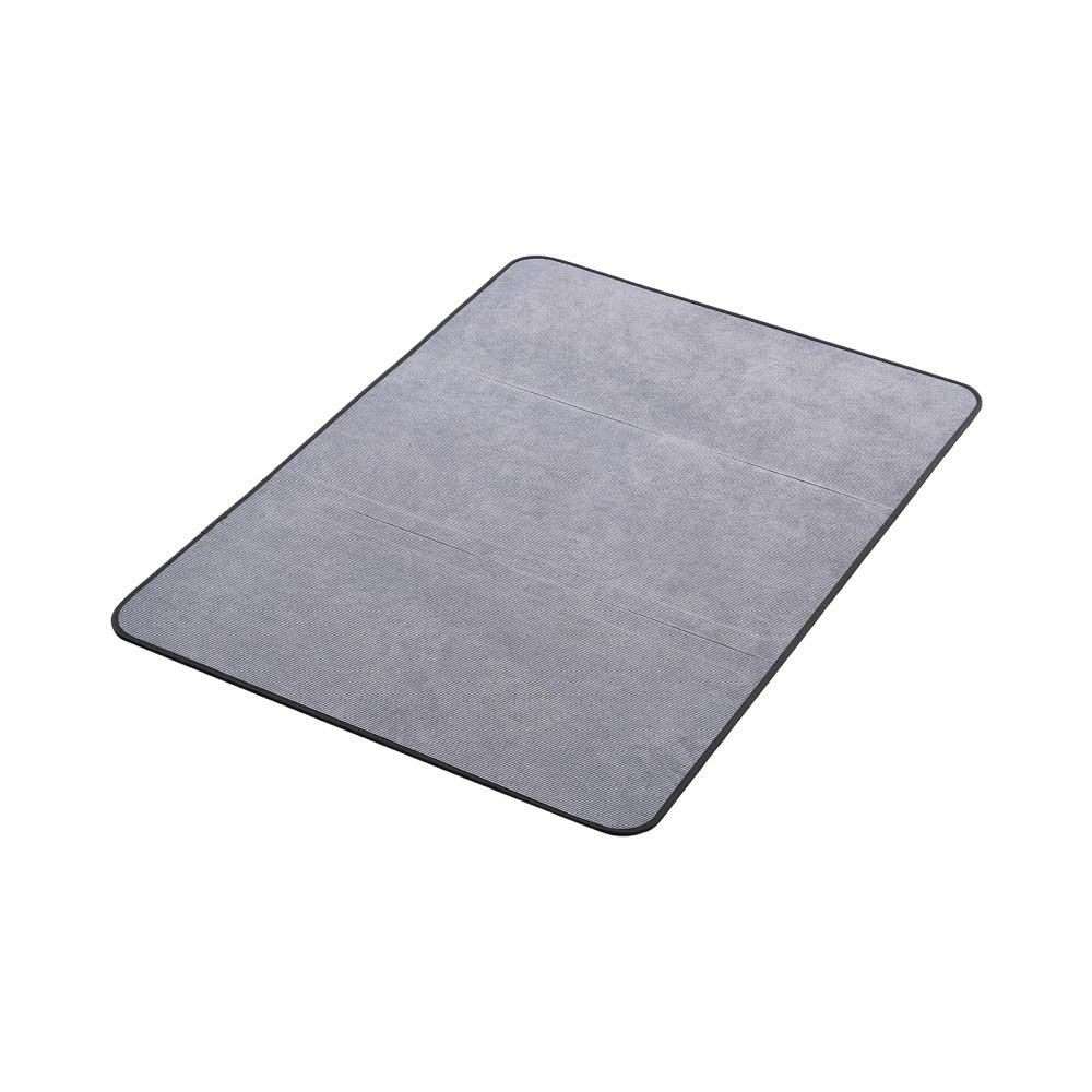 VEVOR Tappetino per Sedia 1225 x 915 mm Tappeto Sedia Ufficio per Pavimenti Duri, Protezione per Sedie a Rotelle, Superficie in Velluto a Coste, Antiscivolo e Facile Pulire, Ufficio Domestico, Grigio