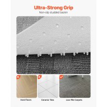 VEVOR Tappetino per Sedia 1225 x 915 mm Tappeto Sedia Ufficio per Pavimenti in Moquette, Tappeto Protettivo in Plastica con Borchie, Antiscivolo e Facile Pulire, per l'Ufficio Domestico, Rettangolare
