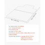 VEVOR Tappetino per Sedia con Bordo 1230 x 914 mm Tappeto Sedia Ufficio per Pavimenti in Moquette a Pelo Corto, Tappeto Protettivo Trasparente per Pavimenti in Plastica con Borchie, Facile da Pulire
