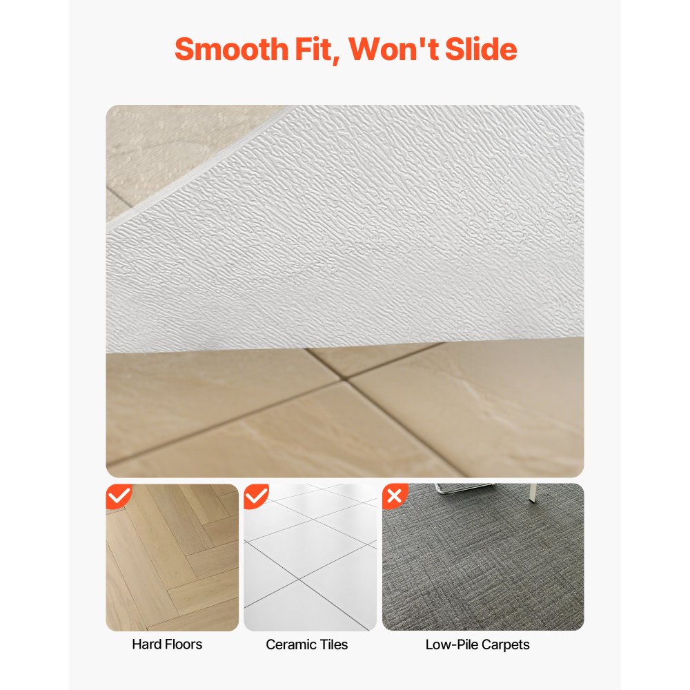 VEVOR Tappetino per Sedia 1215 x 765 mm Tappeto Sedia Ufficio per Pavimenti Duri, Trasparente, Protezione per Sedie a Rotelle, Antiscivolo e Facile da Pulire, per l'Ufficio a Casa, Rettangolare