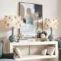 VEVOR Lampshade Drum 33 x 33 x 25 cm (top x bottom x height), 2 pcs. medium replacement shades made of linen + PVC, lampshade for table lamps, floor lamps, pendant lights (light dandelion pattern)