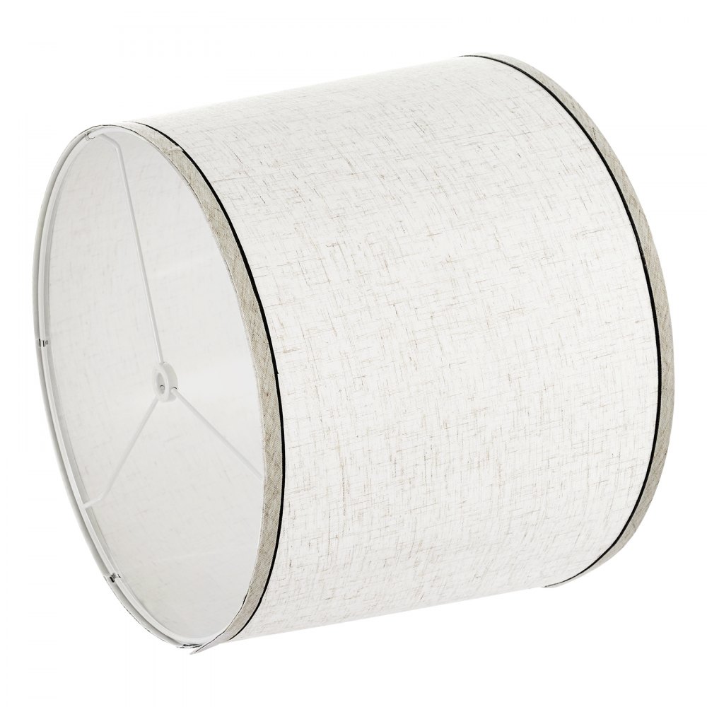 VEVOR Lampshade Drum 290 x 320 x 245 mm (top x bottom x height), 2 replacement shades made of linen + PVC lampshade with harp for table lamps and pendant lights (light linen with black border)