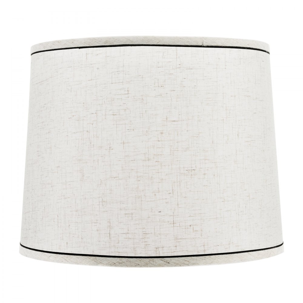 VEVOR Lampshade Drum 290 x 320 x 245 mm (top x bottom x height), 2 replacement shades made of linen + PVC lampshade with harp for table lamps and pendant lights (light linen with black border)