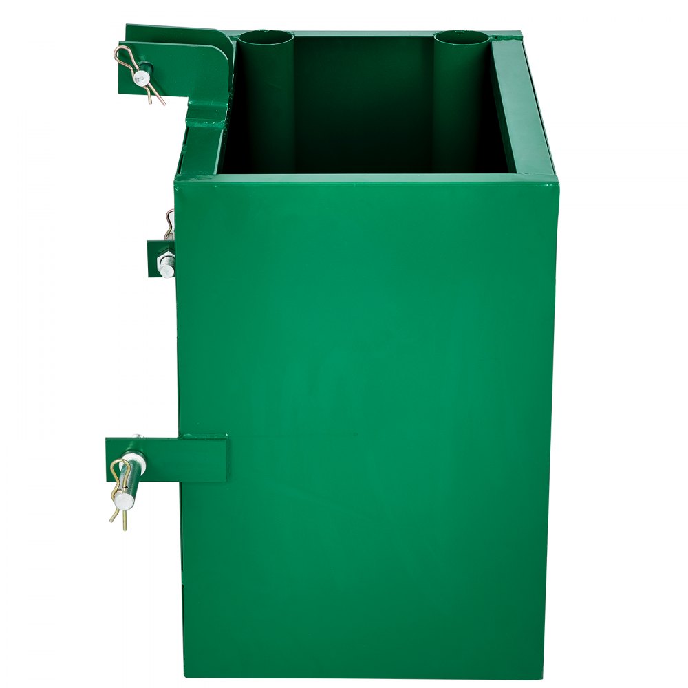 VEVOR Cassetta di zavorra a 3 punti, capacità di 800 libbre, ricevitore di attacco 2 pollici, cassa di zavorra per trattore volume 5 piedi cubi, acciaio resistente, adatta alla categoria 1, verde