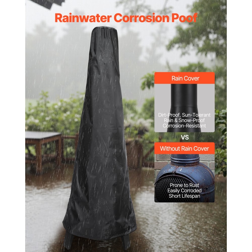 VEVOR Garden Fireplace, φ508x1495 mm Patio Heater, Conical Fireplace for Grilling & Heating, Aztec Outdoor Oven with Grill Grate, Fireplace Casing & Stainless Steel Chimney Cap, for Patio, Garden, Backyard