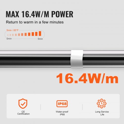 Cavo Riscaldante Autoregolante 2m Con Termostato - Antigelo Per Tubi, 35W/m, 230V IP68