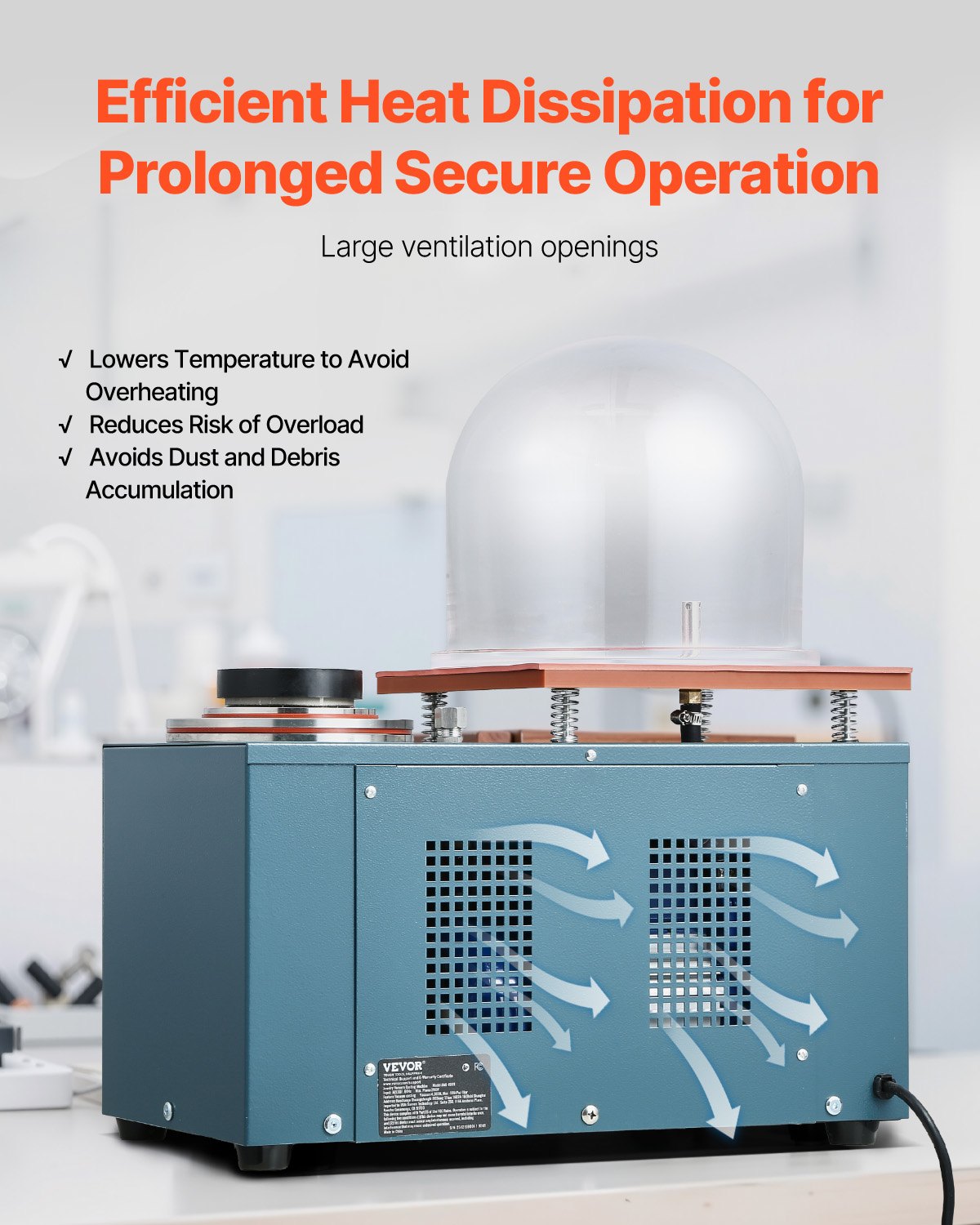 VEVOR Macchina per Fusione Sotto Vuoto, Potenza 290 W Macchina Centrifuga di Colata Gioielli con Pompa e Campana di Vetro, Comoda Porta di Iniezione dell'Olio, Banco da Lavoro 280 x 280 mm