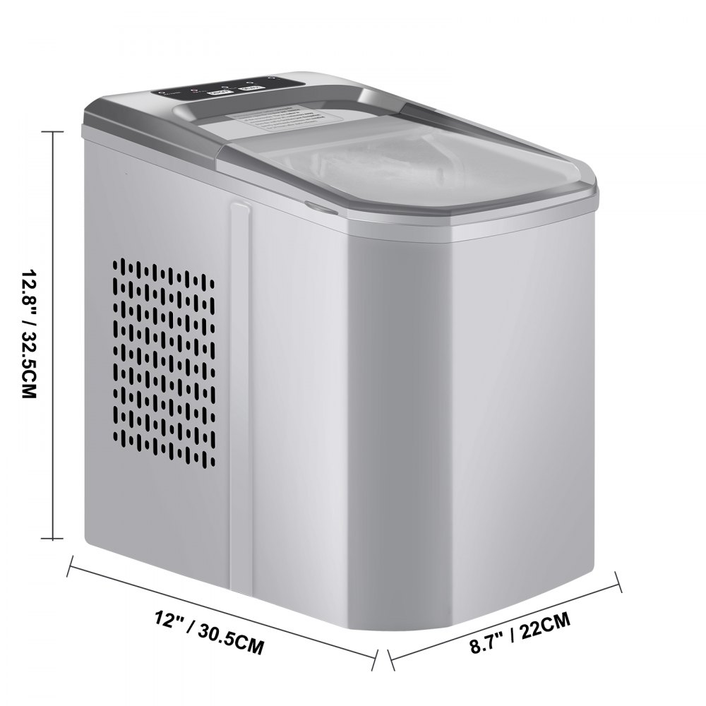 Macchina Per Ghiaccio 12kg Per 24 Ore Ice Maker Acciaio Inossidabile 220v