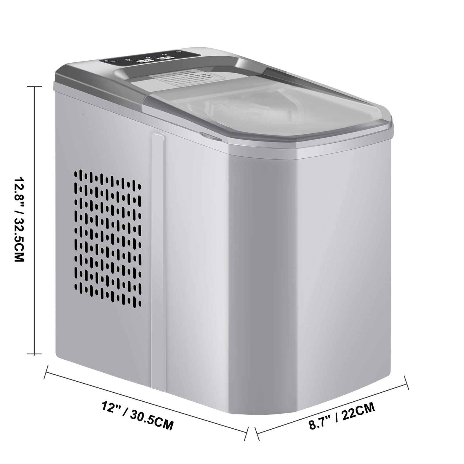 Macchina Per Ghiaccio 12kg Per 24 Ore Ice Maker Acciaio Inossidabile 220v