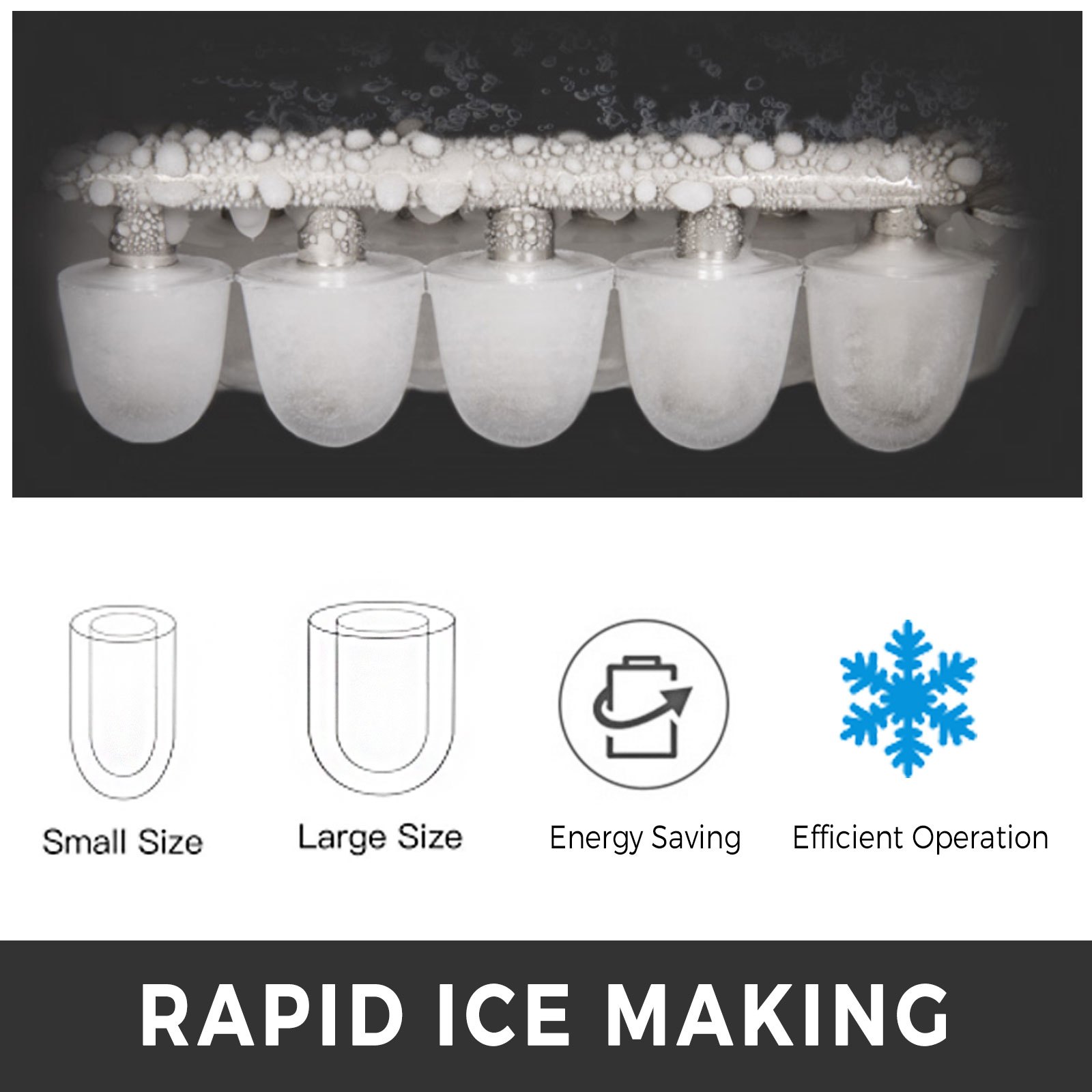 VEVOR Macchina di Ghiaccio Portatile 12 Kg con Schermo LCD per Cubetti Ghiaccio, Macchina per Cubetti Ghiaccio Capienza d'Acqua 1,4L Schermo di Controllo, Macchina per Cubetti di Ghiaccio da Tavolo