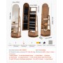 VEVOR Mobiletto Portagioielli Girevole, Altezza 1655 mm, Organizzatore con Specchio a Figura Intera e Spazio di Archiviazione, 2 Chiavi, Tasche per Accessori e Scomparti di Archiviazione e Cassetti