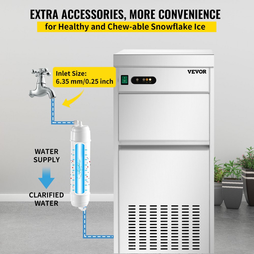 Macchina Ghiaccio 580w 100kg/24 Ore Fabbricatore Di Ghiaccio Fiocchi Commerciale