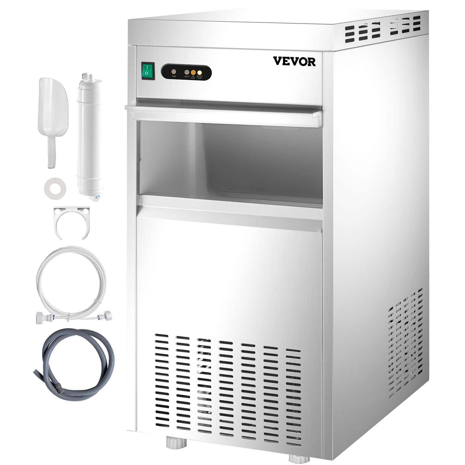 Macchina Ghiaccio 580w 100kg/24 Ore Fabbricatore Di Ghiaccio Fiocchi Commerciale