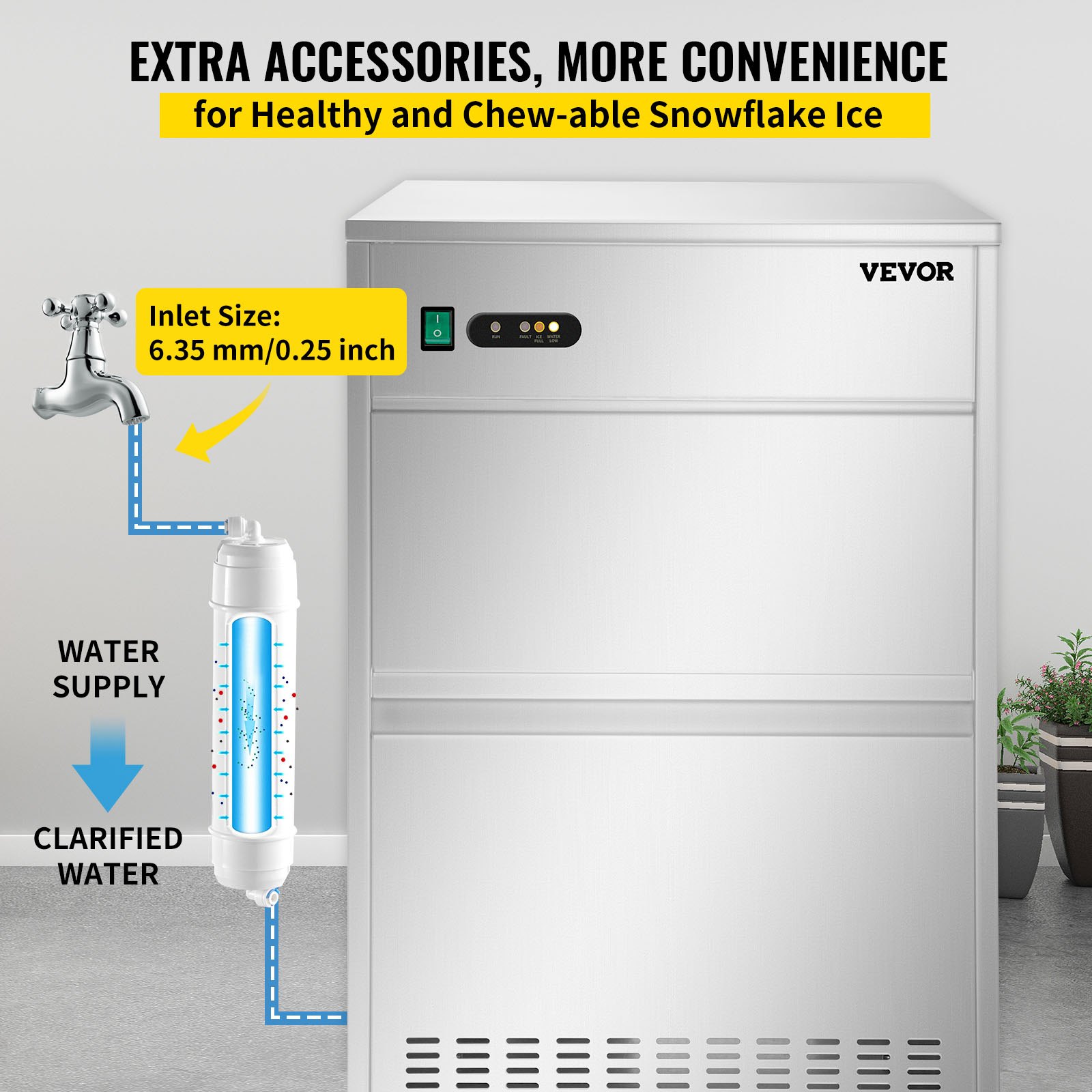 Macchina Ghiaccio 540w 70kg/24 Ore Fabbricatore Di Ghiaccio Fiocchi Commerciale