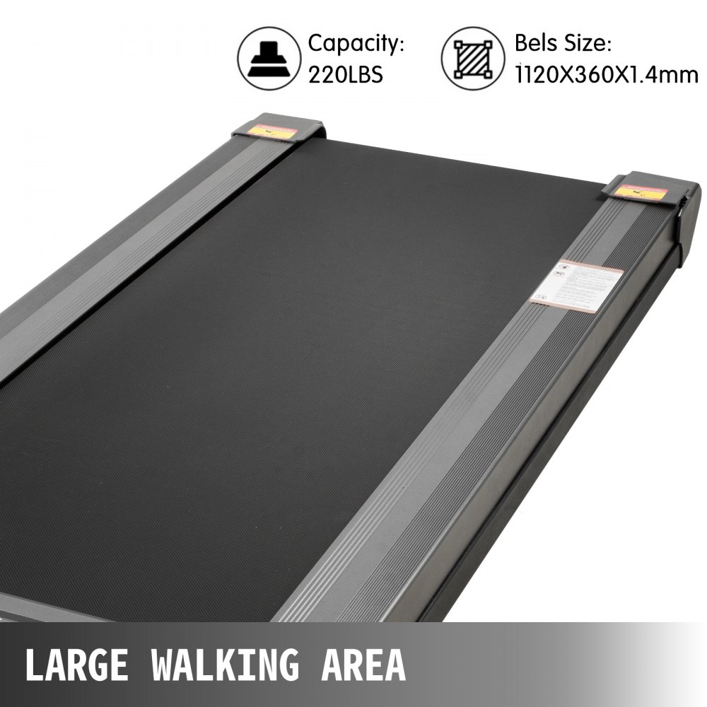 VEVOR Tapis Roulant da Scrivania a Correre Camminare 500W in Argento, Tapis Roulant Sotto Piano con Telecomando e Corrimano, Macchina da Passeggio Cintura da Piedi 1120x360x1,4mm per Casa e Ufficio