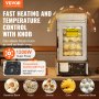 VEVOR Espositore Scaldavivande Commerciale 5 Ripiani 1200W, Controllo Temperatura 30℃~110℃, Scaldavivande in Acciaio Inox e vetro con LED, Riscaldamento a Vapore, per Panini al Vapore Siomai Corn
