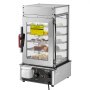 VEVOR Espositore Scaldavivande Commerciale 5 Ripiani 1200W, Controllo Temperatura 30℃~110℃, Scaldavivande in Acciaio Inox e vetro con LED, Riscaldamento a Vapore, per Panini al Vapore Siomai Corn