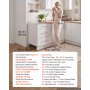VEVOR Mobiletto Base Pronto per Montaggio con 3 Cassetti da Casa Bianco Mobiletto non Assemblato, Dimensioni Generali 500x475x815 mm, Chiusura Ammortizzata, per Cucina, Ufficio, Soggiorno, Bagno
