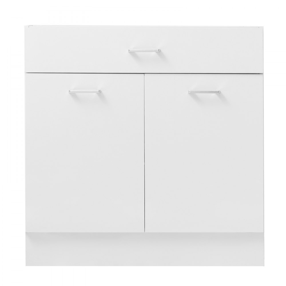 VEVOR Mobiletto Base Pronto per Montaggio Larghezza 80cm 1 Cassetto 2 Ante Mobiletto non Assemblato, 800 x 475 x 815mm, Chiusura Ammortizzata, Ripiano Regolabile, per Cucina, Ufficio, Soggiorno, Bagno