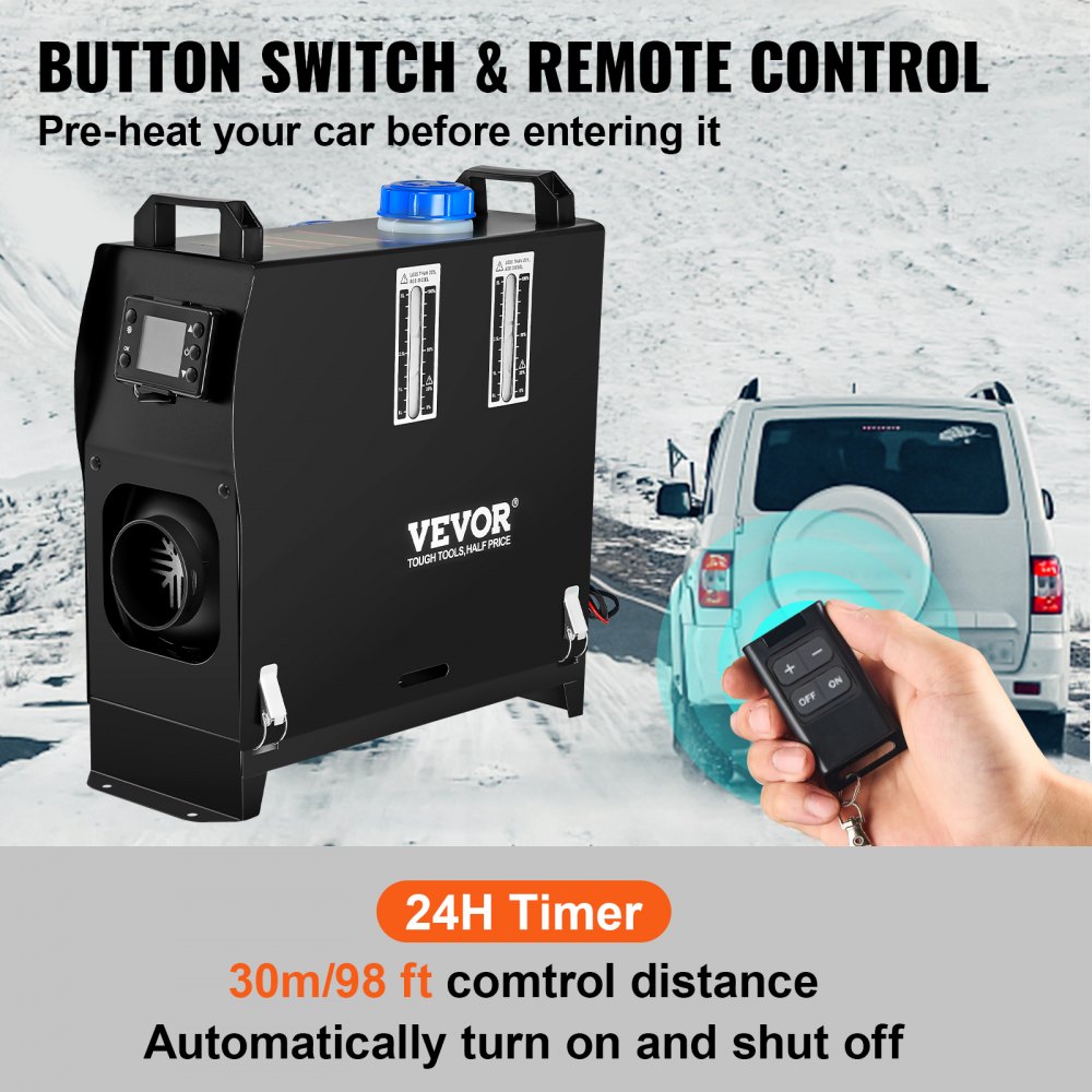 VEVOR Carburante Gasolio Riscaldatore ad Aria Diesel 12V Riscaldatore di Parcheggio Riscaldatore per Camion Auto Barca 8KW Monoforo Interruttore