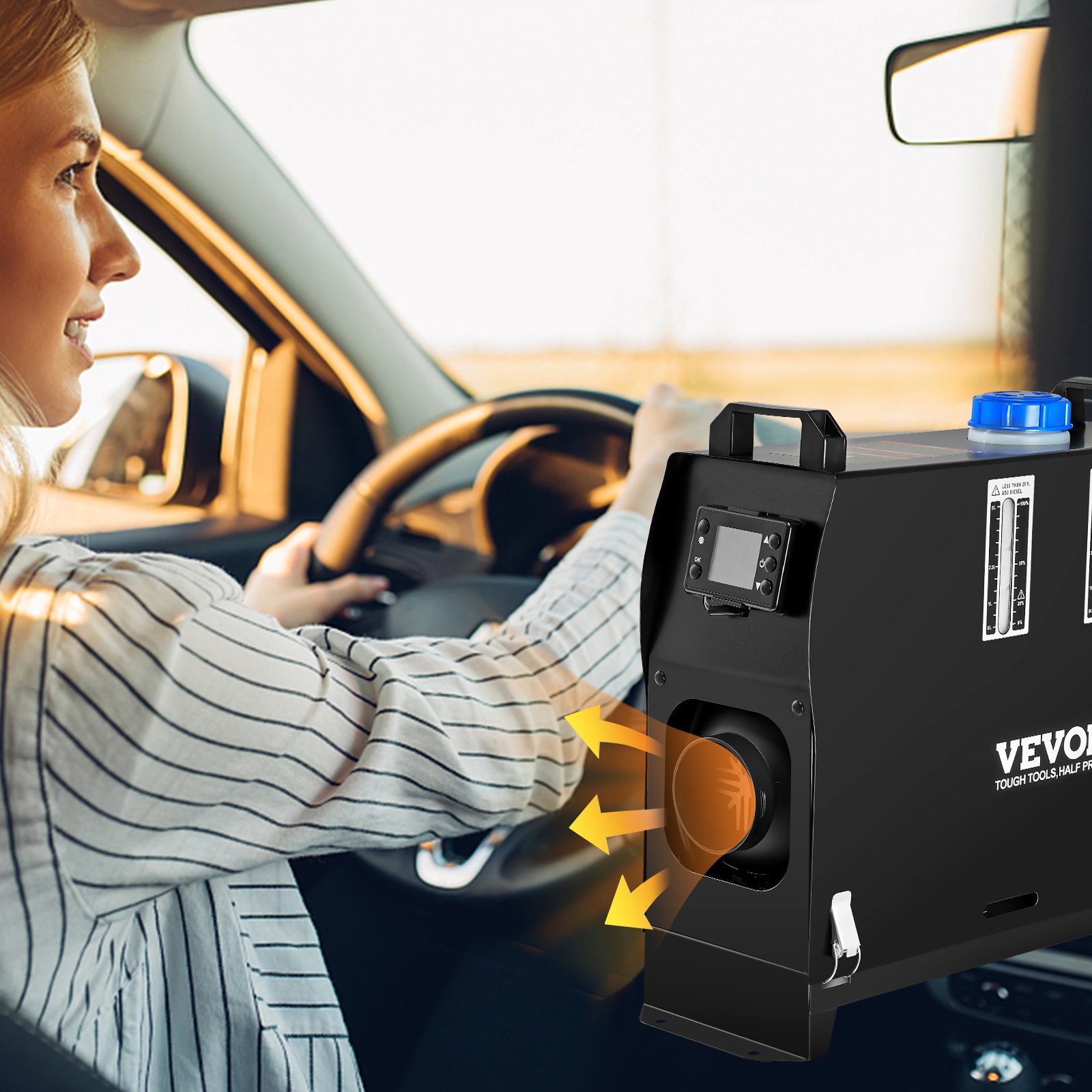 VEVOR Carburante Gasolio Riscaldatore ad Aria Diesel 12V Riscaldatore di Parcheggio Riscaldatore per Camion Auto Barca 8KW Monoforo Interruttore