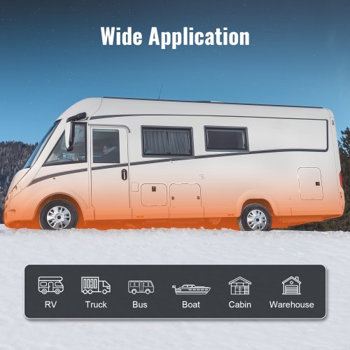 VEVOR Riscaldatore d'Aria Diesel per Auto Camper Camion RV 12V 5KW Temperatura Regolabile 8℃-36℃ Controllo Bluetooth, Riscaldatore da Parcheggio per Auto Consumo di Carburante 0,16-0,52L/h BTU 15-20m²