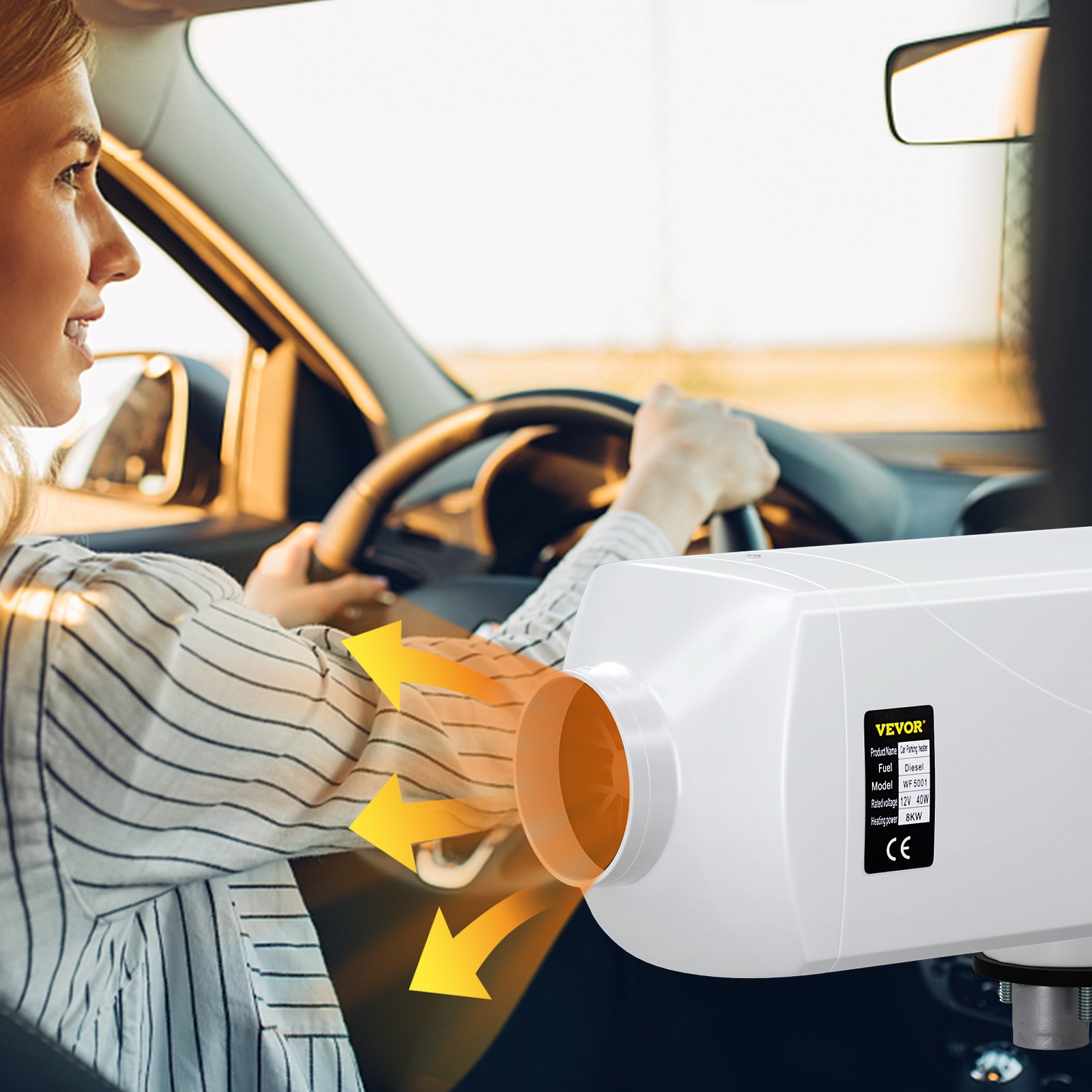 VEVOR Carburante Gasolio 8KW Riscaldatore ad Aria Diesel 12V Riscaldatore di Parcheggio con Telecomando Riscaldatore per Camion per Uso Interno 8KW