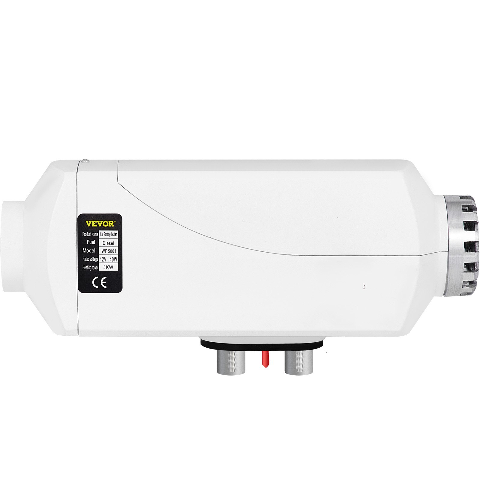 VEVOR Serbatoio del Riscaldatore d'Aria Diesel 12V 5KW 2 x Termostato per Condotto di Sfiato Caravan Motorhome Alluminio Bianco per Automobili, Autobus, Camper, Camion, Veicoli di Ingegneria