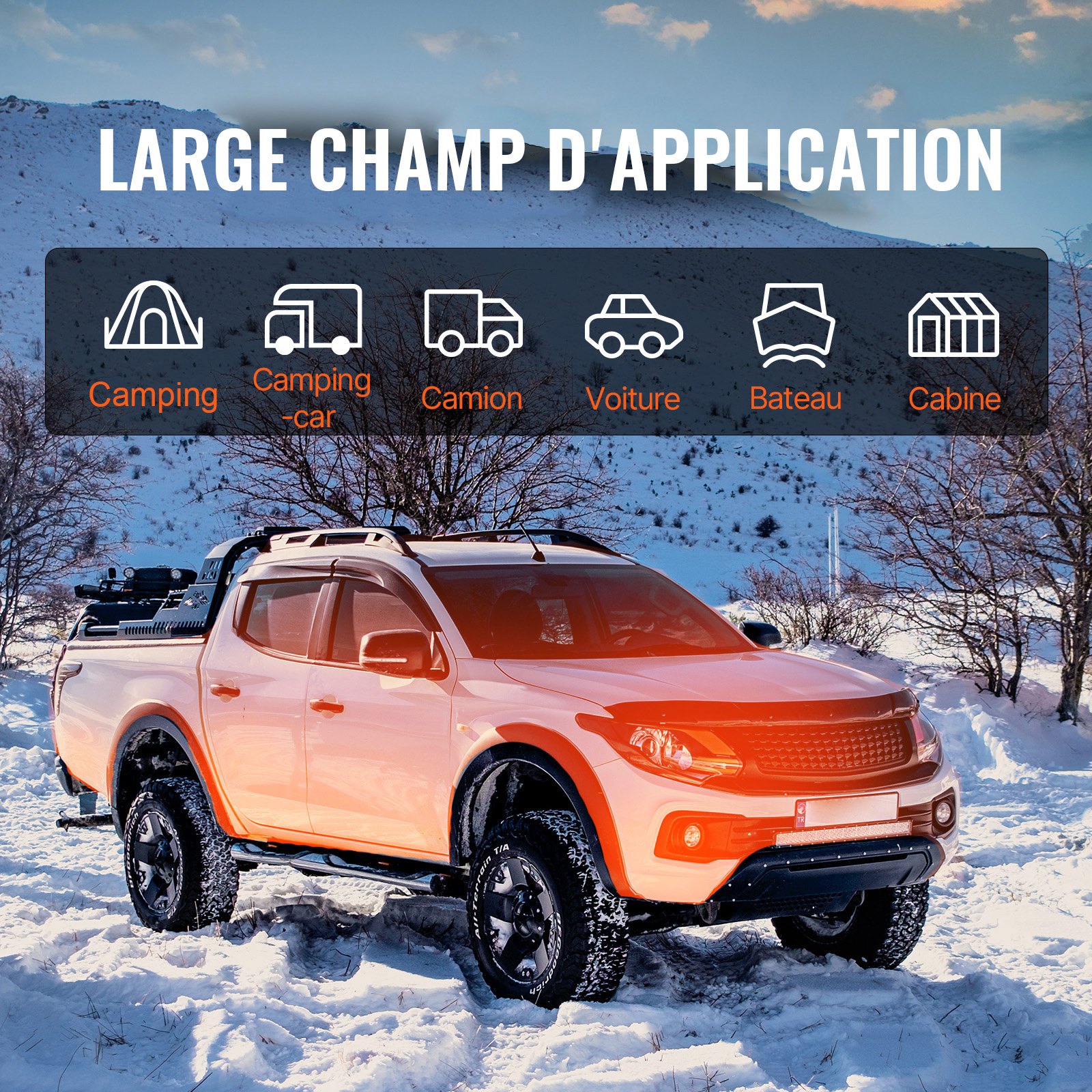 VEVOR Riscaldatore d'Aria Diesel Portatile All-in-One 12V 5kW 0,16-0,52 L/h per Auto Camion Camper, Riscaldatore d'Aria Diesel da Parcheggio 8℃-36 ℃ Regolabile 15-20 m² Telecomando LCD Serbatoio 5L