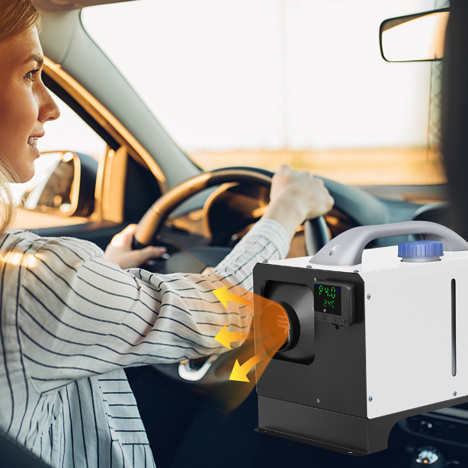 VEVOR Carburante Gasolio 8KW Riscaldatore ad Aria Diesel 12V Riscaldamento da Parcheggio Aria Diesel Integrata Uscita d'aria Singola con Interruttore