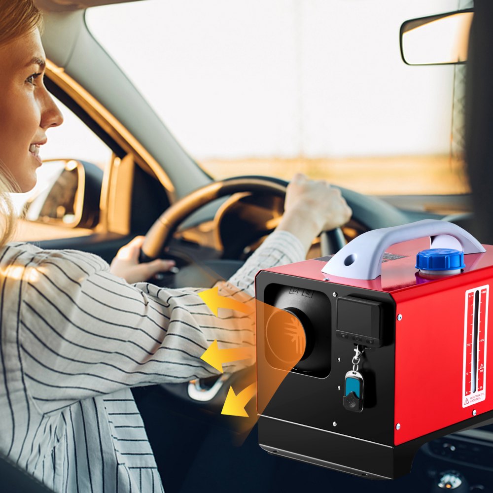 VEVOR Riscaldatore ad Aria Diesel 12V, Riscaldatore di Parcheggio, Riscaldatore per Camion per Auto 8KW Monoforo con Schermo LCD, Colore Rosso, Riscaldamento da Parcheggio, Air Heater Diesel 12V 8KW