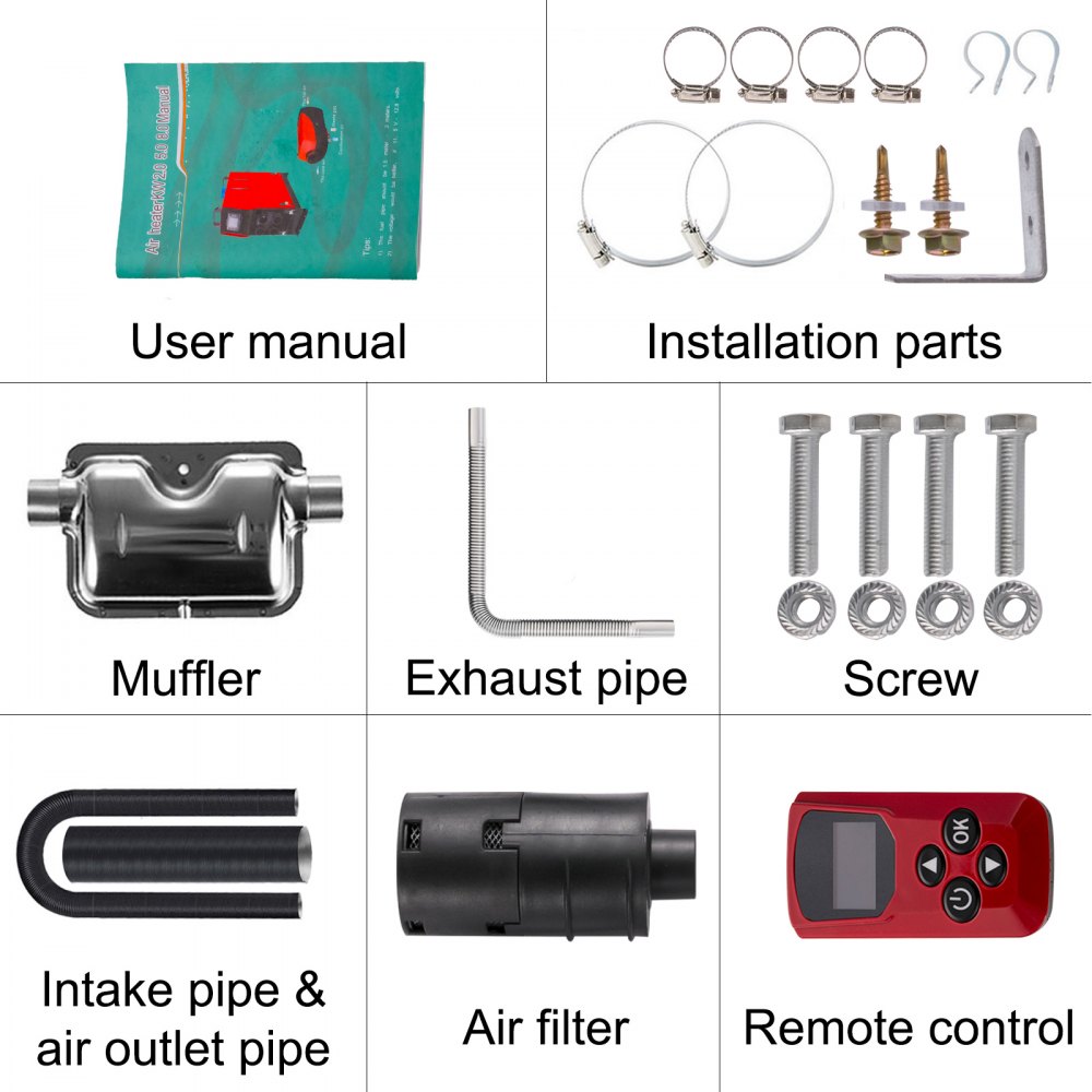 Vevor Riscaldamento Da Parcheggio Aria Diesel Per Camion 2kw Con Lcd Telecomando