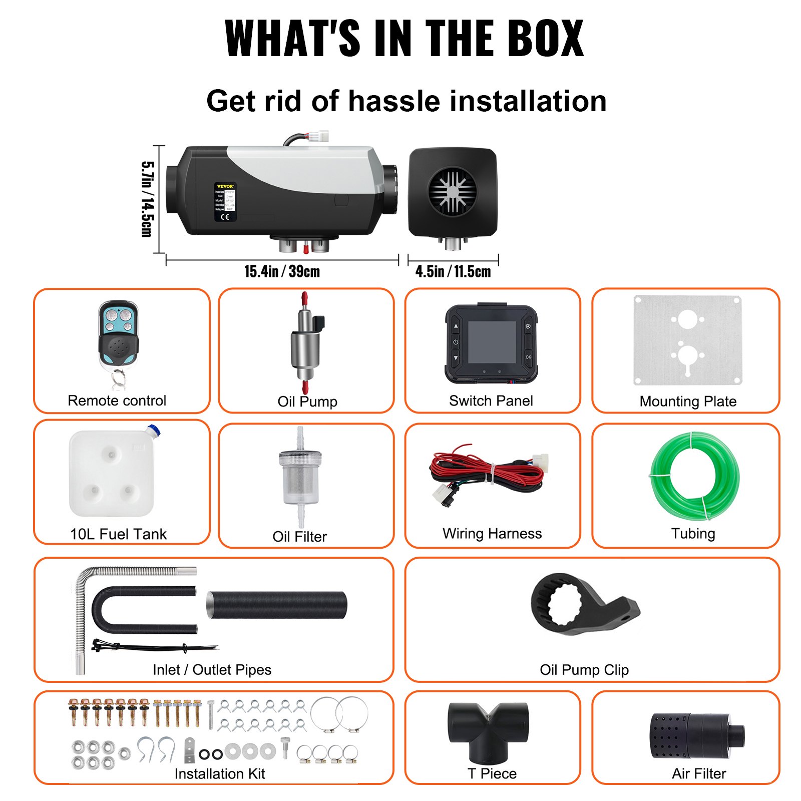 Air Heater Diesel 12v 5kw Riscaldamento Parcheggio Per Camion Auto Barca + Lcd