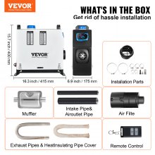 VEVOR Riscaldatore ad Aria Diesel 12V, Riscaldatore da Parcheggio, Riscaldatore per Camion 5KW con Interruttore Schermo LCD e Telecomando, Riscaldamento da Parcheggio Integrato, Air Heater Diesel 12V