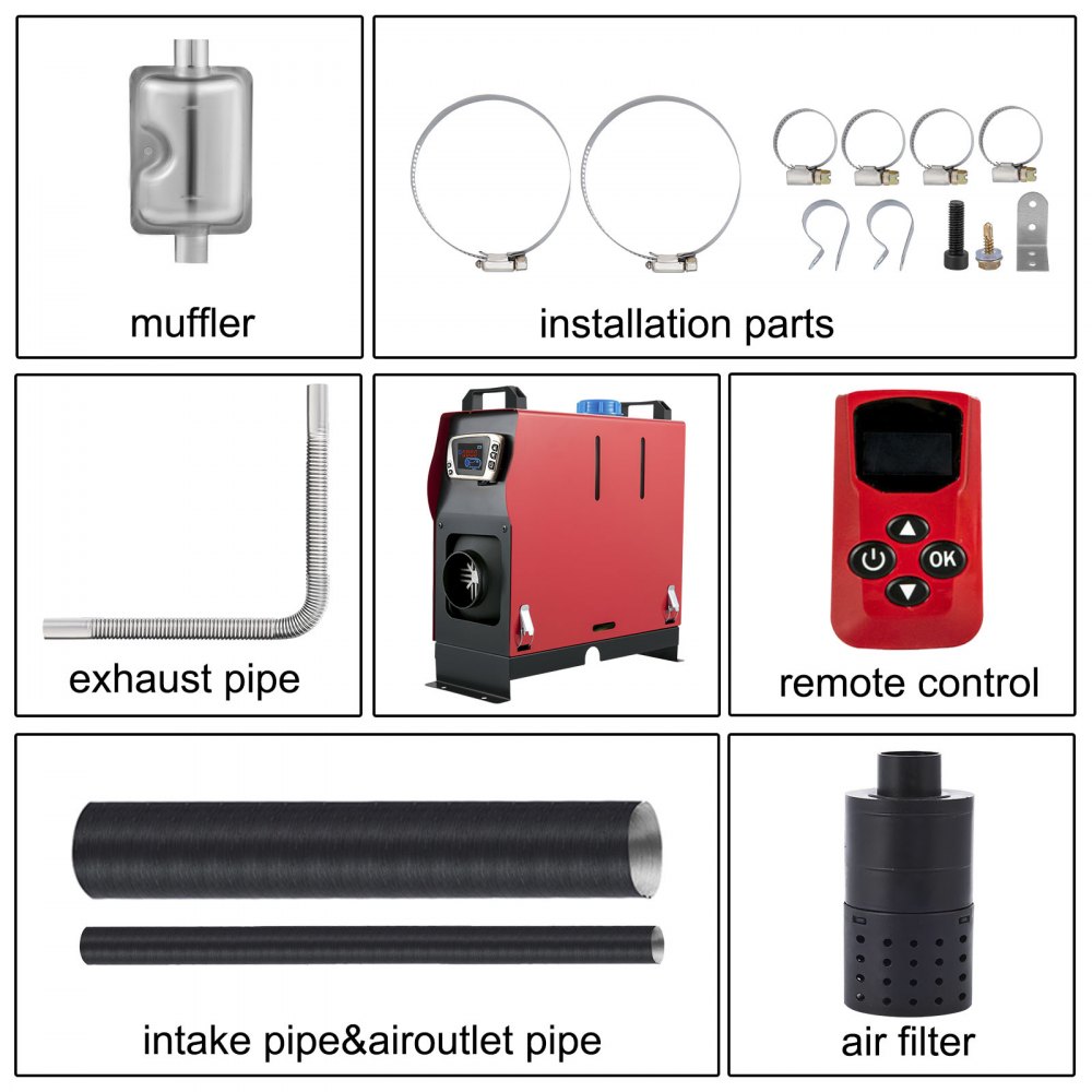 VEVOR Carburante Gasolio Riscaldatore Diesel Riscaldatore Diesel per Camion Camper con Interruttore Lcd e 1 Presa d'aria