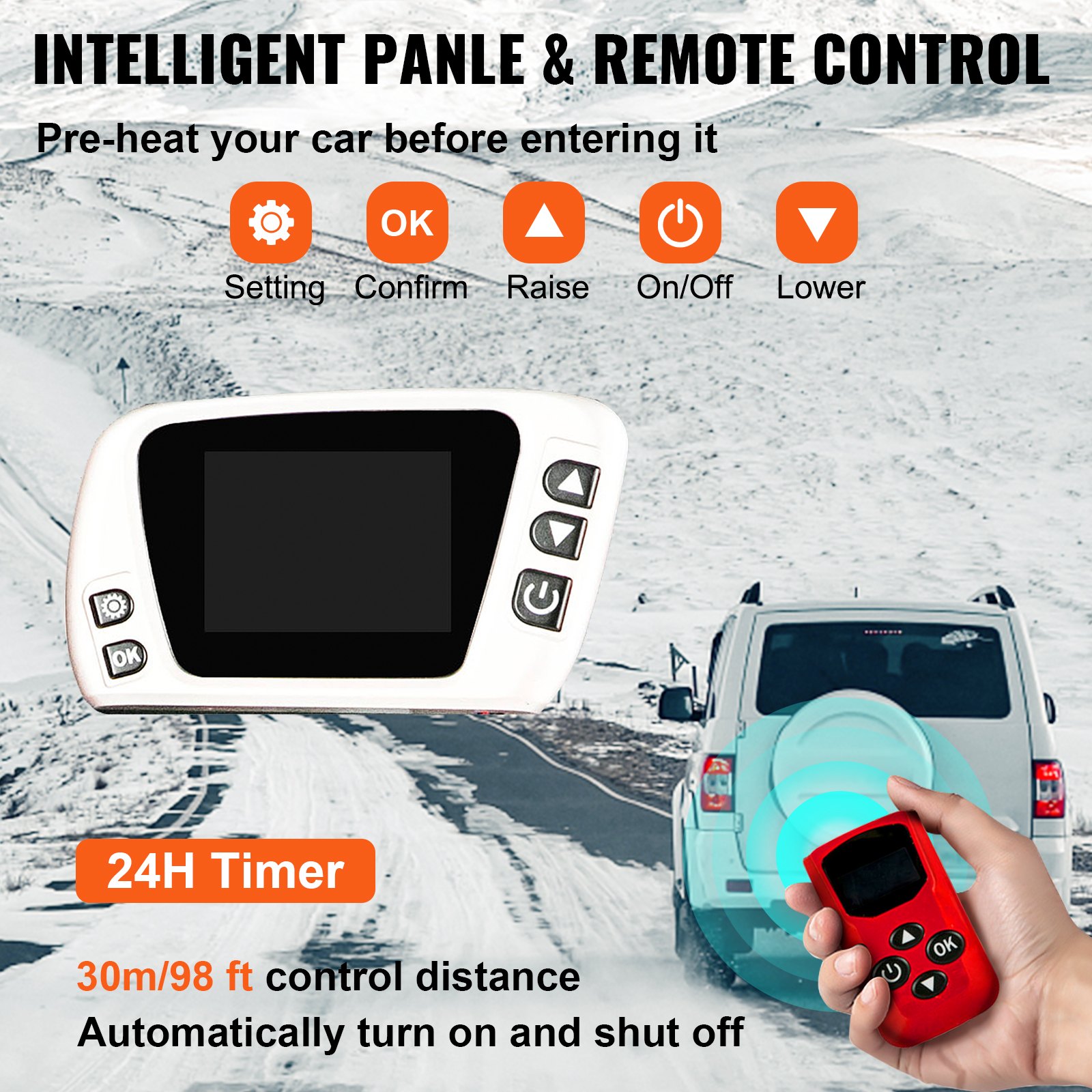 VEVOR Carburante Gasolio 12 V 5KW Riscaldatore Diesel Riscaldatore Diesel per Camion Camper con Interruttore Lcd e 4 Prese d'aria