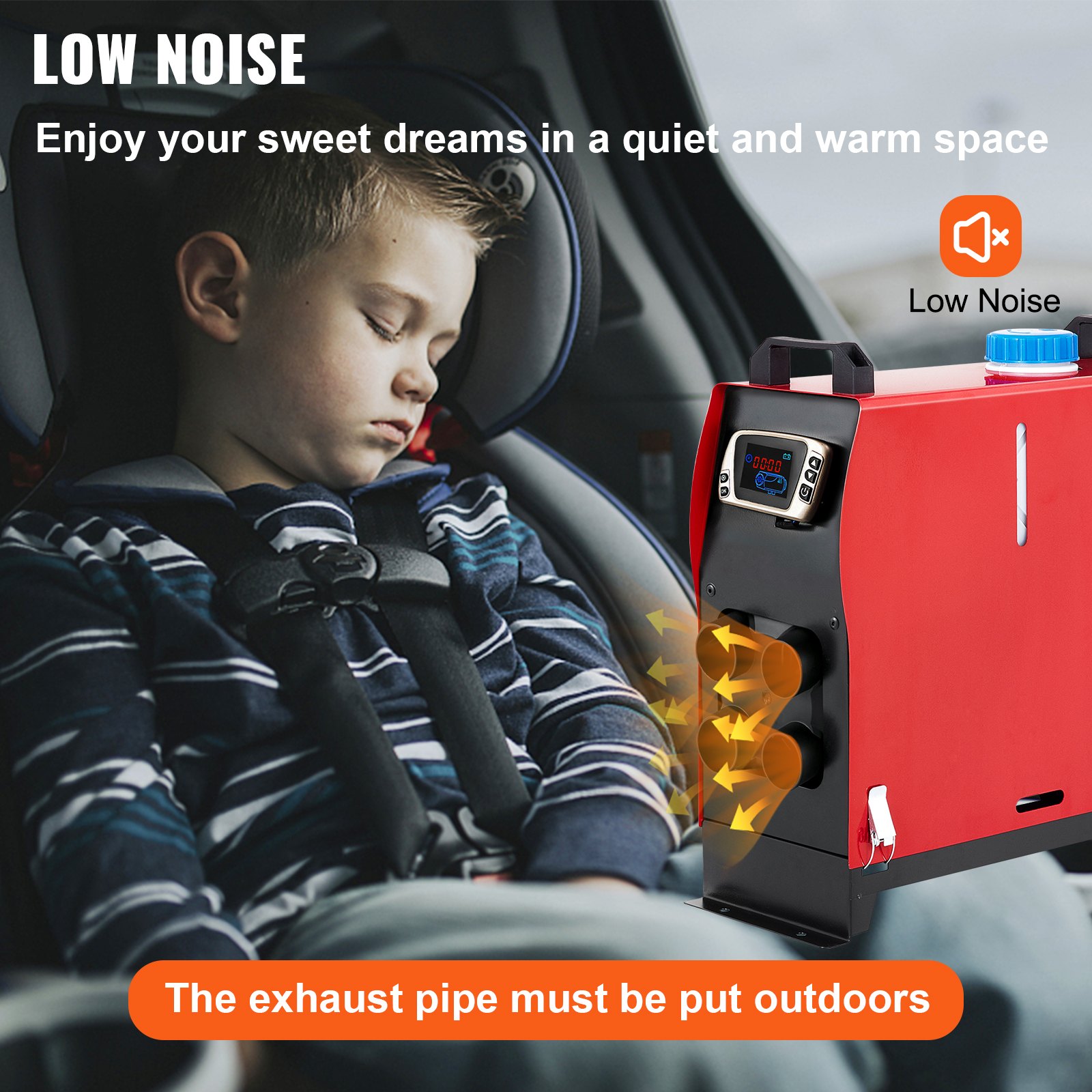 VEVOR Carburante Gasolio 12 V 5KW Riscaldatore Diesel Riscaldatore Diesel per Camion Camper con Interruttore Lcd e 4 Prese d'aria