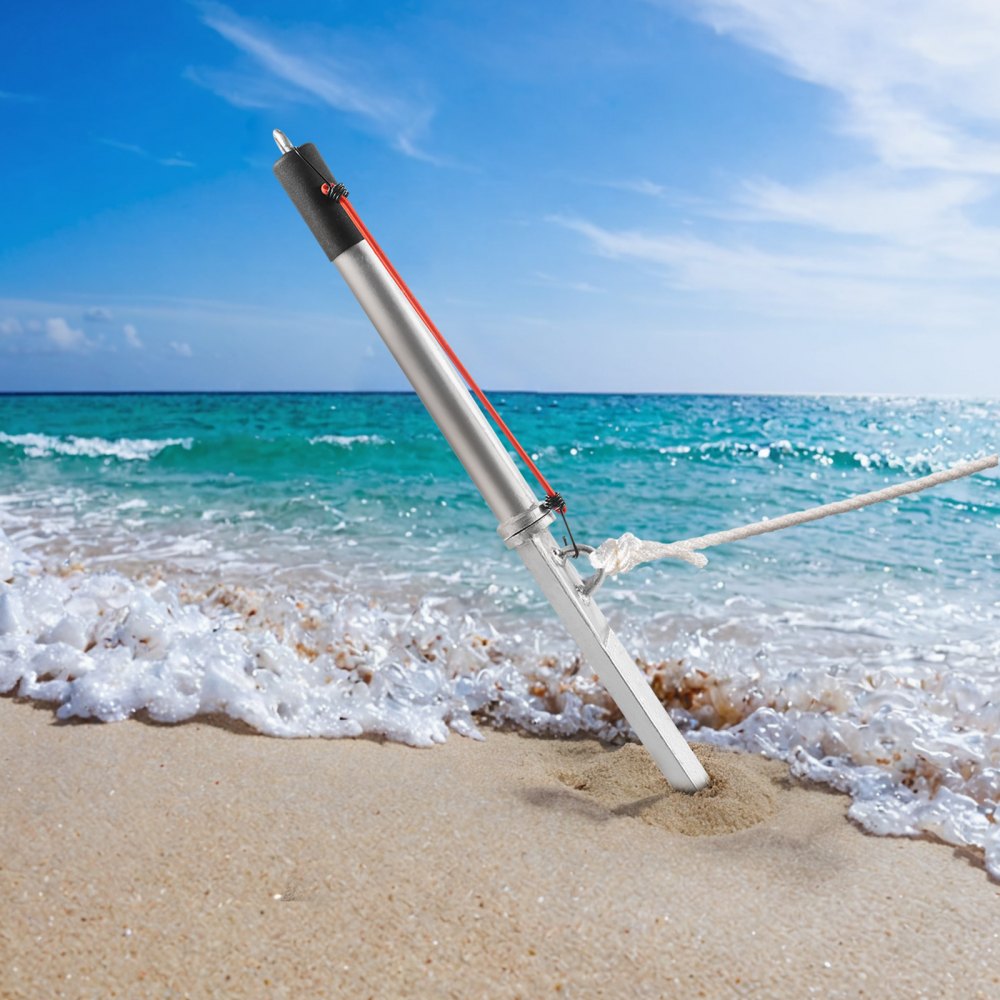 VEVOR Ancore per Sistemi di Ormeggio Ancoraggio, Ancora per Sabbia Coclea per Spiaggia, in Acciaio al Carbonio Zincato, per Fissare Moto d'Acqua, Moto d'Acqua a Motore, Kayak Pontone su Spiagge
